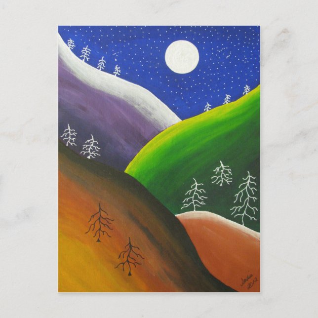 Cartão Postal De Festividades Cartão-postal do Rainbow Snowflakes Folk (Frente)