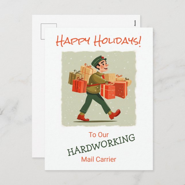 Cartão Postal De Festividades Cartão-postal do Retro Cartoon Mail (Frente/Verso)