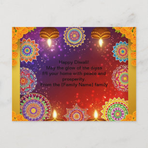 Cartão Postal De Festividades Cartão-postal Elegante Indiano Diwali Rangoli