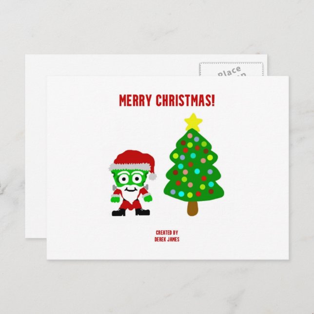 Cartão Postal De Festividades Cartão-postal FrankenCheese de Natal (Frente/Verso)