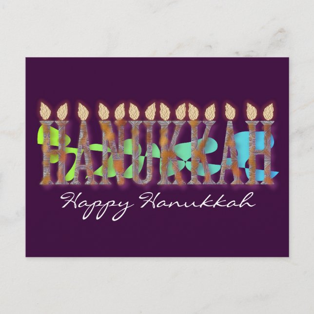 Cartão Postal De Festividades Cartão-postal Hanukkah Feliz Hanukkah (Frente)