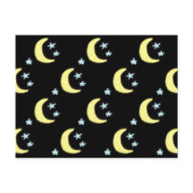 Cartão-postal Lua Brilhante (Preto e Amarelo Suave