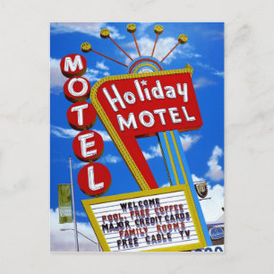 Cartão Postal De Festividades Cartão-postal Neon sobre o Motel de Natal de Las V