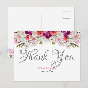 Cartão Postal De Festividades Cartão-postal Obrigado - Floral01