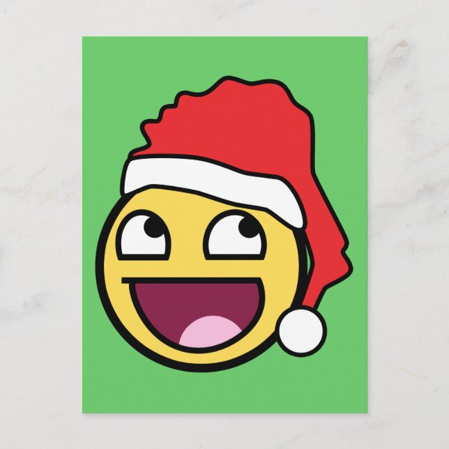 Cartão Postal De Festividades Cartão-postal para Papais noeis de rosto incríveis (Frente)