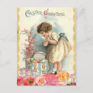 Cartão Postal De Festividades Cartão-postal Personalizado para Ovos de Vintagem