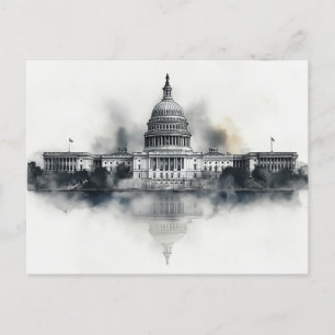 Cartão Postal De Festividades Cartão-postal preto e branco do capital americano 