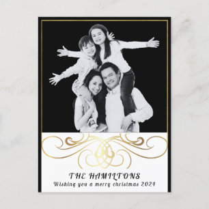Cartão Postal De Festividades Cartão-postal preto e branco para Elegância monocr