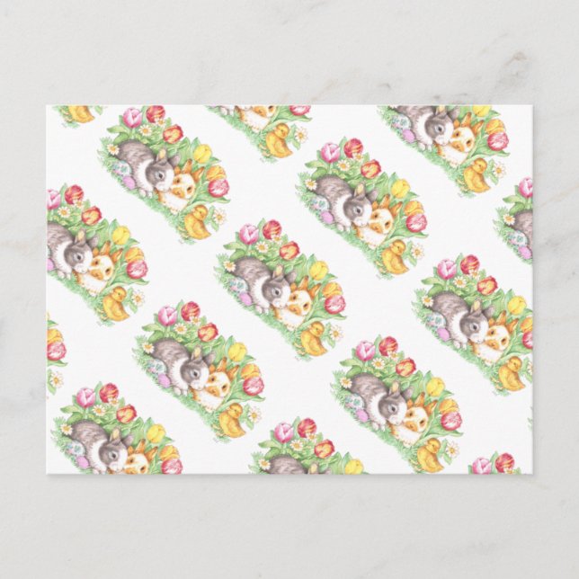 Cartão Postal De Festividades Cartão-postal Primavera Holiday Easter Bunny (Frente)