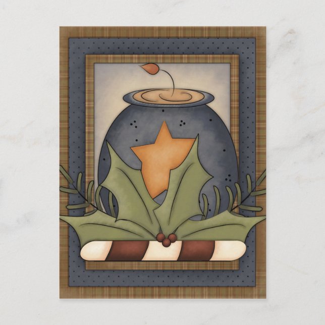 Cartão Postal De Festividades Cartão-postal primitivo de Natal (Frente)