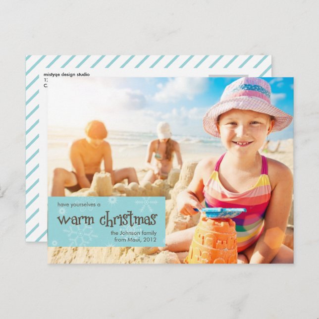 Cartão Postal De Festividades Cartão-postal Quente de Férias de Natal (Frente/Verso)