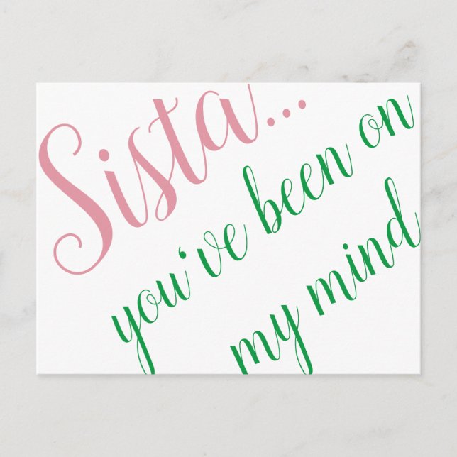 Cartão Postal De Festividades Cartão-postal rosa e verde (Frente)