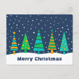 Cartão Postal De Festividades Cartão-postal Snowy Fir Trees