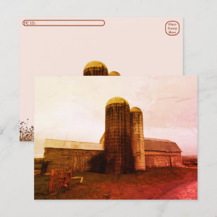 Cartão Postal De Festividades Cartão-postal - Velho Barn: Luto Vermelho