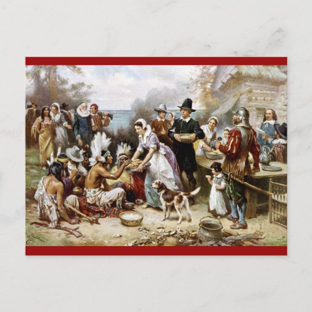 Cartão Postal De Festividades Cartão-postal vitoriano de Ação de Graças (Frente)