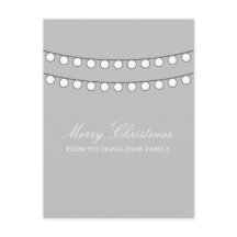 Cartão-postal White Holiday String of Lights