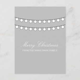 Cartão Postal De Festividades Cartão-postal White Holiday String of Lights