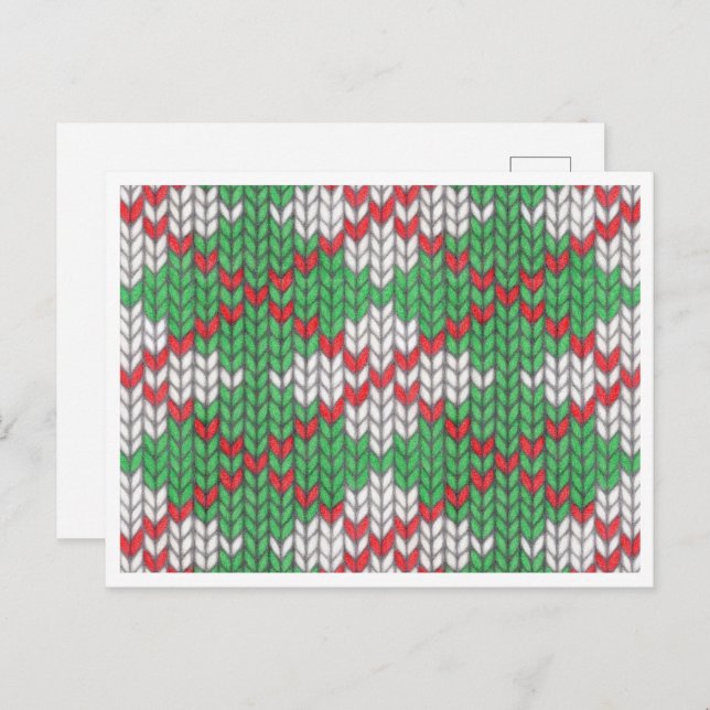 Cartão Postal De Festividades Cartão-postal XMAS ARGYLE KNIT / Horizontal (Frente/Verso)