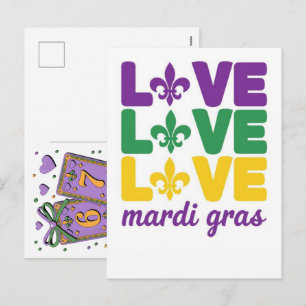 Cartão Postal De Festividades Cartas de Baralho Mardi Gras Six Seven Deck Caminh