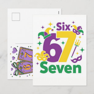 Cartão Postal De Festividades Cartas de Baralho Mardi Gras Six Seven Deck de Cam