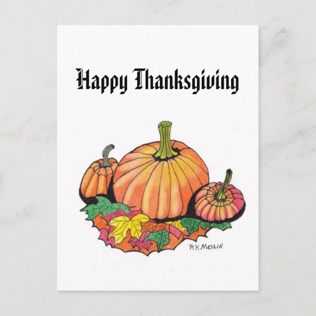 Cartão Postal De Festividades Cartaz de Ação de Graças (Frente)