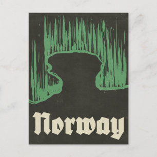 Cartão Postal De Festividades cartaz de esqui de viagem à Noruega