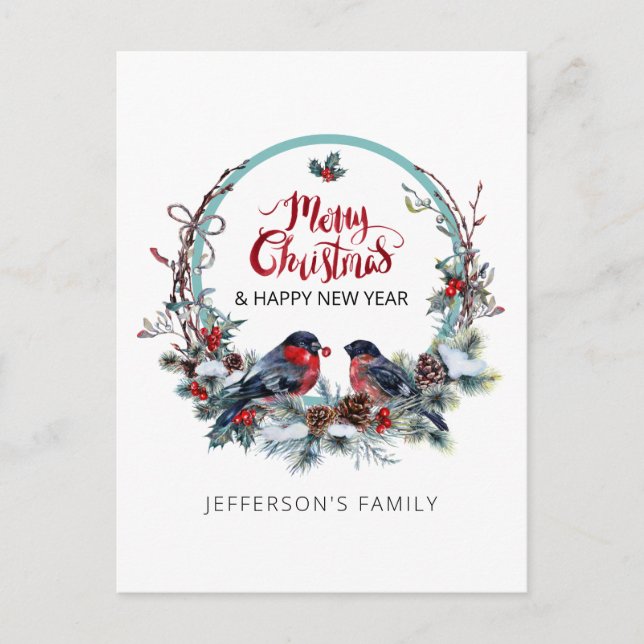 Cartão Postal De Festividades Cartaz de Feriado de Feriado de Feliz Natal (Frente)