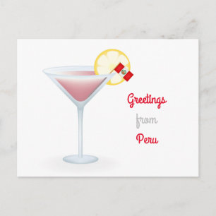 Cartão Postal De Festividades Cartaz De Férias Cocktail Do Peru