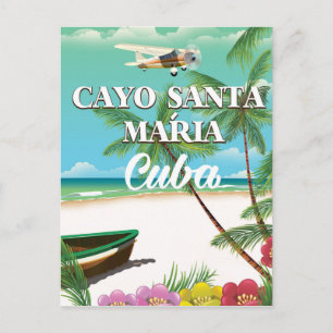 Cartão Postal De Festividades Cartaz de férias de praia cubana Cayo Santa María