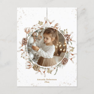 Cartão Postal De Festividades Cartaz de foto minimalista do Wreath de Natal