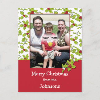 Cartão Postal De Festividades Cartaz de Natal Holly e Mistletoe