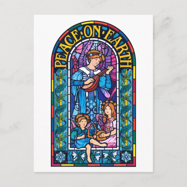 Cartão Postal De Festividades Cartaz de Natal sobre a paz na Terra (Frente)