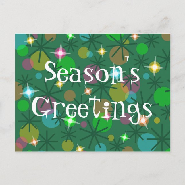 Cartão Postal De Festividades Cartaz de "Saudações da Época" (Frente)