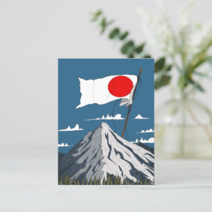 Cartão Postal De Festividades Cartaz de viagem da bandeira japonesa