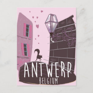 Cartão Postal De Festividades Cartaz de viagem de férias de Antuérpia, Bélgica