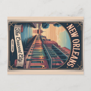 Cartão Postal De Festividades Cartaz de Viagem Retro Vintage Nova Orleans Louisi