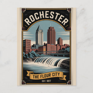 Cartão Postal De Festividades Cartaz de Viagem Retro Vintage Rochester Nova York