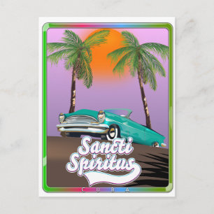Cartão Postal De Festividades cartaz de viagem Sancti Spiritus Cuba.