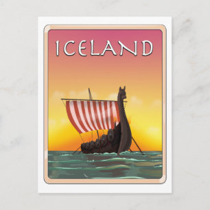 Cartão Postal De Festividades cartaz de viagem Viking Islândia