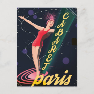 Cartão Postal De Festividades Cartaz de viagem vintage Cabaret Paris