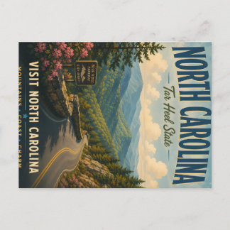 Cartão Postal De Festividades Cartaz de Viagem Vintage North Carolina Blue Ridge