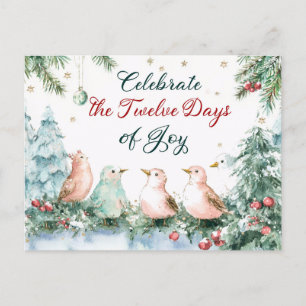 Cartão Postal De Festividades Cartaz dos Doze Dias de Natal