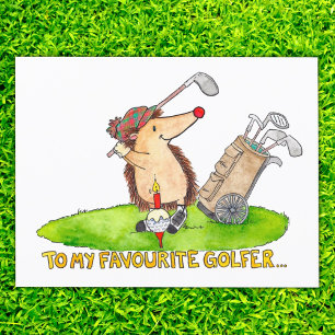 Cartão Postal De Festividades Cartaz feliz de aniversário de Golfer por Nicole 