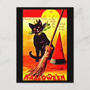 Cartão Postal De Festividades Cartaz-Feriado Art-Vintage Halloween 27