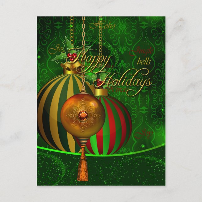 Cartão Postal De Festividades Cartaz Xmas Feliz Natal Feliz Feriados (Frente)