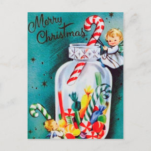 Cartão Postal De Festividades Cartazes de natais vintages retrorreflectores