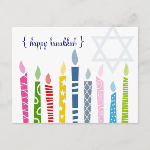 Cartão Postal De Festividades Cartões-postais das Velas Felizes Hanukkah Menorah