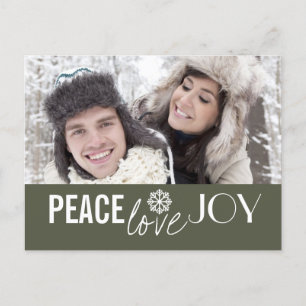 Cartão Postal De Festividades Cartões-postais de Férias Green Snowflake do Peace
