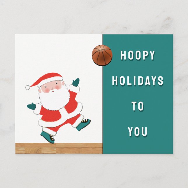 Cartão Postal De Festividades Cartões-postais de Natal de Basquetebol (Frente)