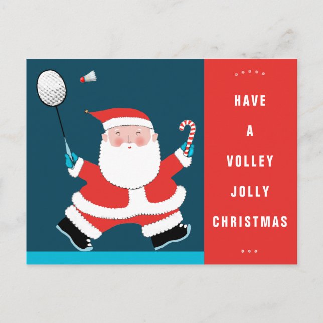 Cartão Postal De Festividades Cartões-postais engraçados de Natal de Badminton (Frente)